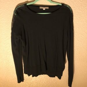 Loft Long Sleeve Sweater with Lace Sleeves